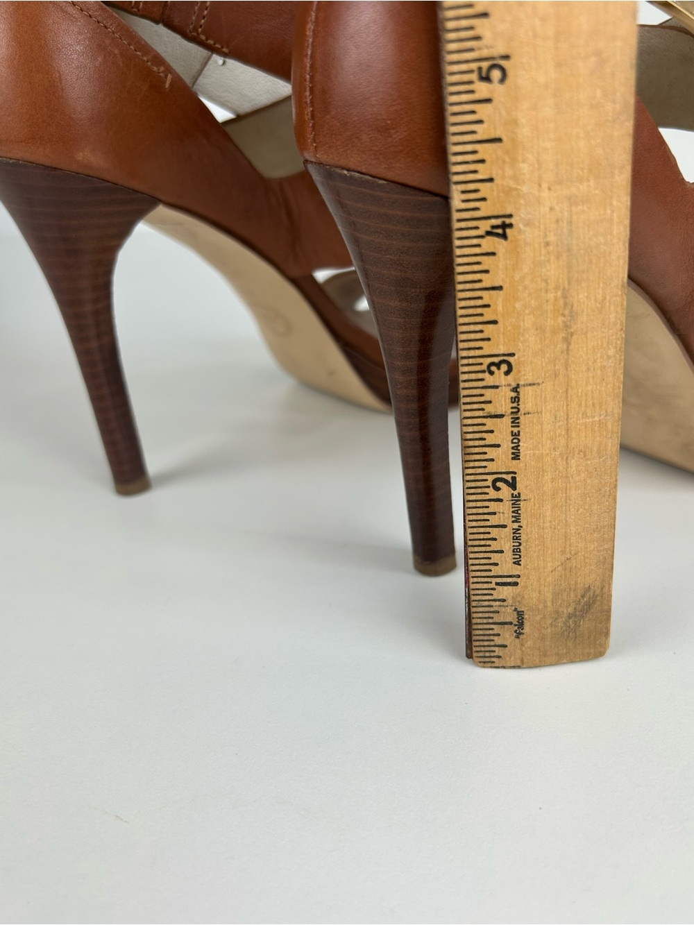 MICHAEL KORS BROWN NEUTRAL STRAP HIGH HEELS SIZE 8.5 - Picture 13 of 13